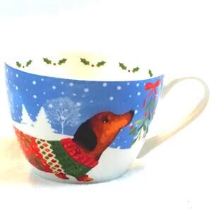 Portobello by Design Dachshund Holiday Sweater Mistletoe Cup